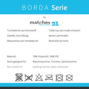 matches21 Tischset Platzset BORDA Platzmatten 6er Set silb 1 1 6