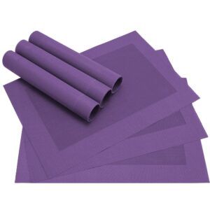 matches21 - Webshop Tischset Platzset BORDA Platzmatten 6er Set violett lila gewebt aus Kunststoff 43x30 cm 1289 1 3