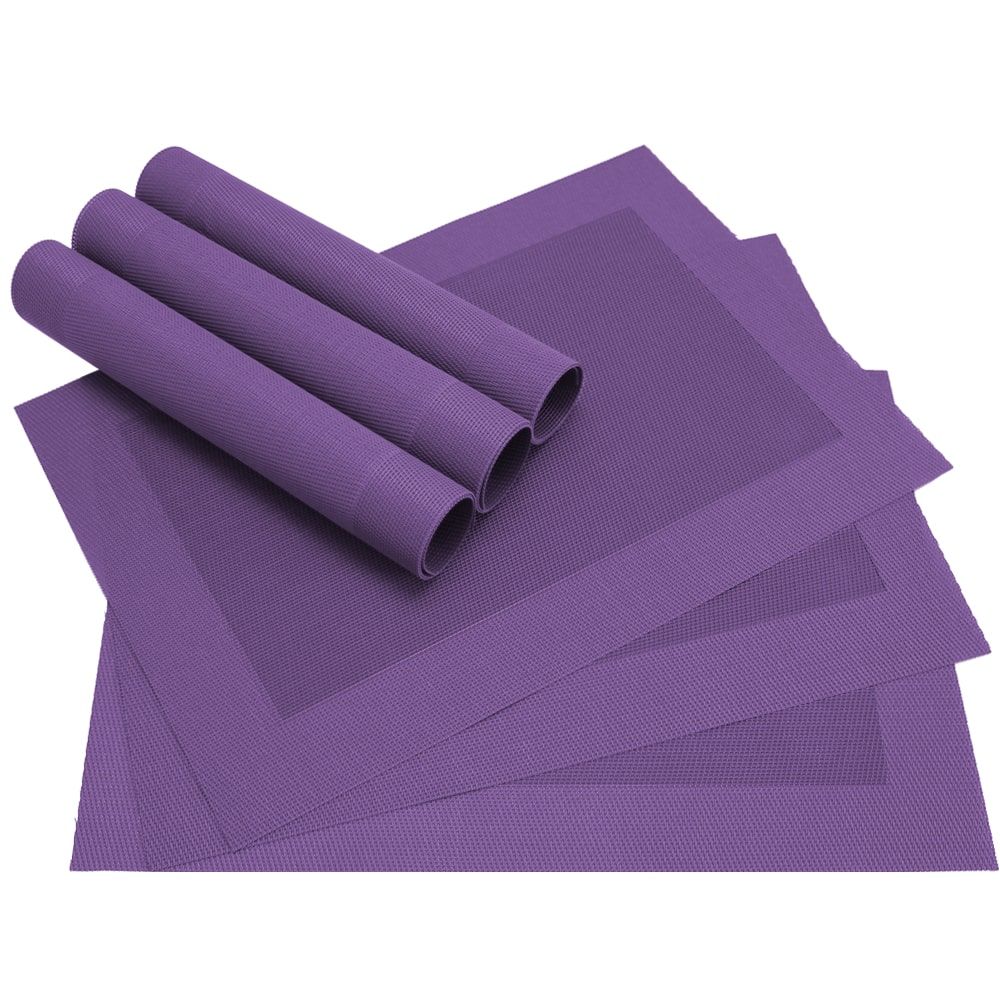 matches21 - Webshop Tischset Platzset BORDA Platzmatten 6er Set violett lila gewebt aus Kunststoff 43x30 cm 1289 1 24