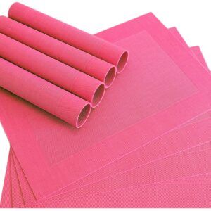 matches21 - Webshop Tischset Platzset BORDA Platzmatten 8 Stk pink magenta gewebt 46x33 cm 105260 1 10