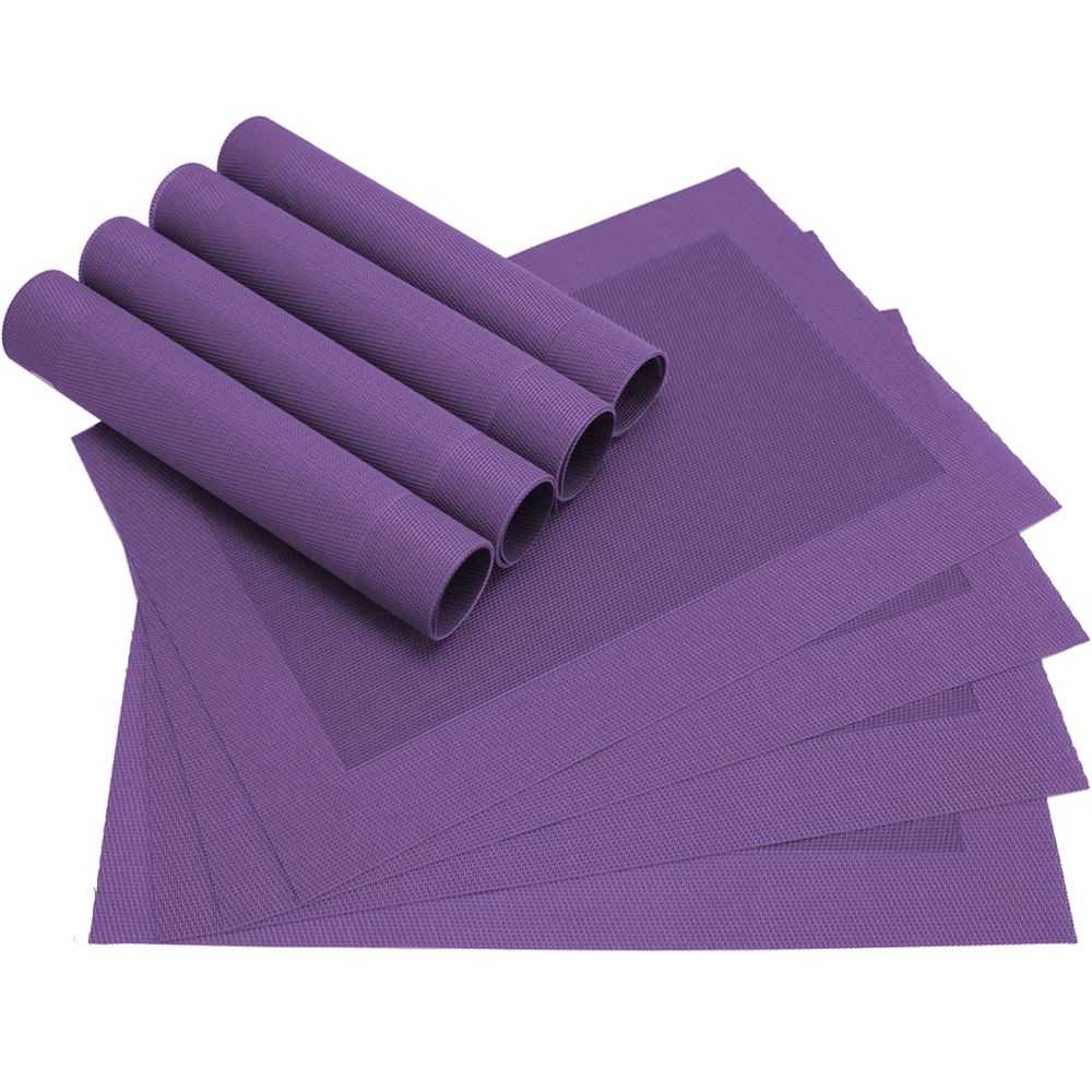 matches21 - Webshop Tischset Platzset BORDA Platzmatten 8er Set violett lila gewebt Kunststoff 43x30 cm 100104 1 24