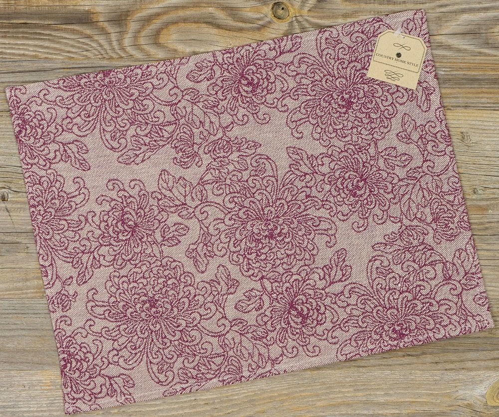 matches21 - Webshop Tischset Platzset CLEO Blueten Ranken Paisley beige violett 47x35 cm Landhaus 1 Stk 124252 1 1