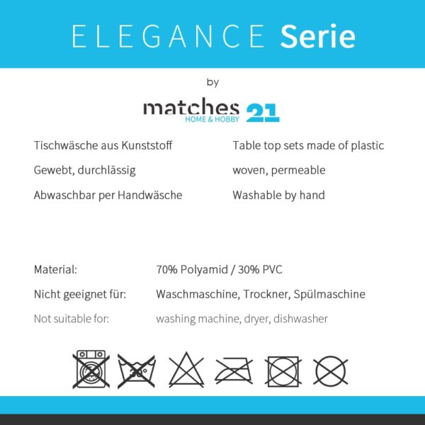 matches21 - Webshop Tischset Platzset ELEGANCE Platzmatte 6er Set he 1 1 2