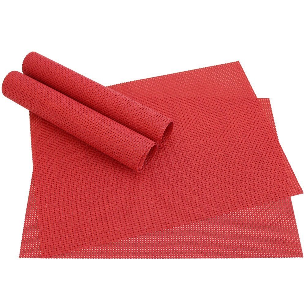matches21 - Webshop Tischset Platzset ELEGANCE Platzmatten 4er Set rot g 2 2