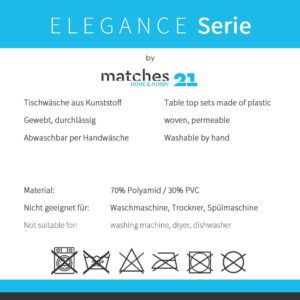 matches21 - Webshop Tischset Platzset ELEGANCE weiss gewebt 1 Stk abwaschbar 45x30 cm Kunststoff 116563 1 1 5
