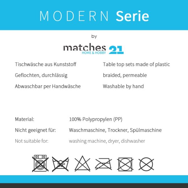 matches21 - Webshop Tischset Platzset MODERN hellgrau grau geflochte 1 1 2