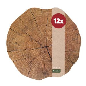 matches21 - Webshop Tischset Platzset MOTIV Baumstamm 12 Stk rund 38 cm Kunststoff abwischbar 110582 2 1 8