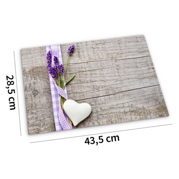 matches21 - Webshop Tischset Platzset MOTIV Lavendel Holzbrett 1 Stk abwaschbar 43 5x28 5 cm 108170 1 1 1