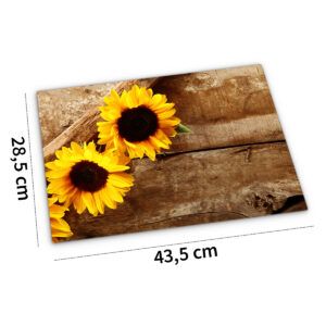 matches21 - Webshop Tischset Platzset MOTIV Sonnenblumen auf Holz 1 Stk abwaschbar 43 5x28 5 cm 112158 1 1 39