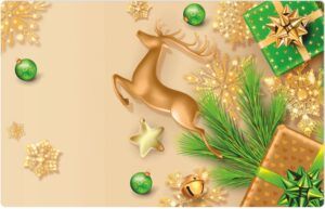 matches21 - Webshop Tischset Platzset MOTIV Weihnachten Hirsch Sterne gold und gruen 1 Stk Abwaschbar 119045 1 1 27