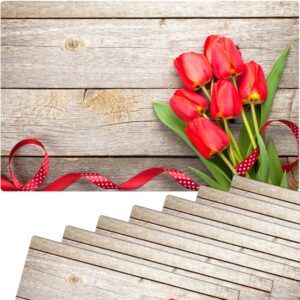 matches21 - Webshop Tischset Platzset Sommer MOTIV rote Tulpen und Holzbrett 8 Stk abwaschbar 109547 1 4