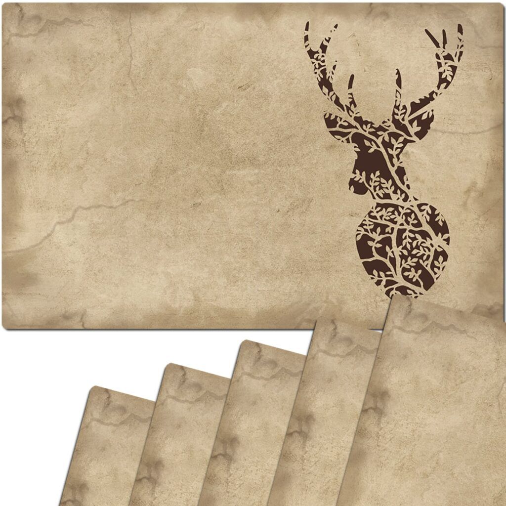 matches21 Tischset Platzset TIERMOTIV Hirsch Silhouette braun 6 Stk abwaschbar 114525 2 1 1