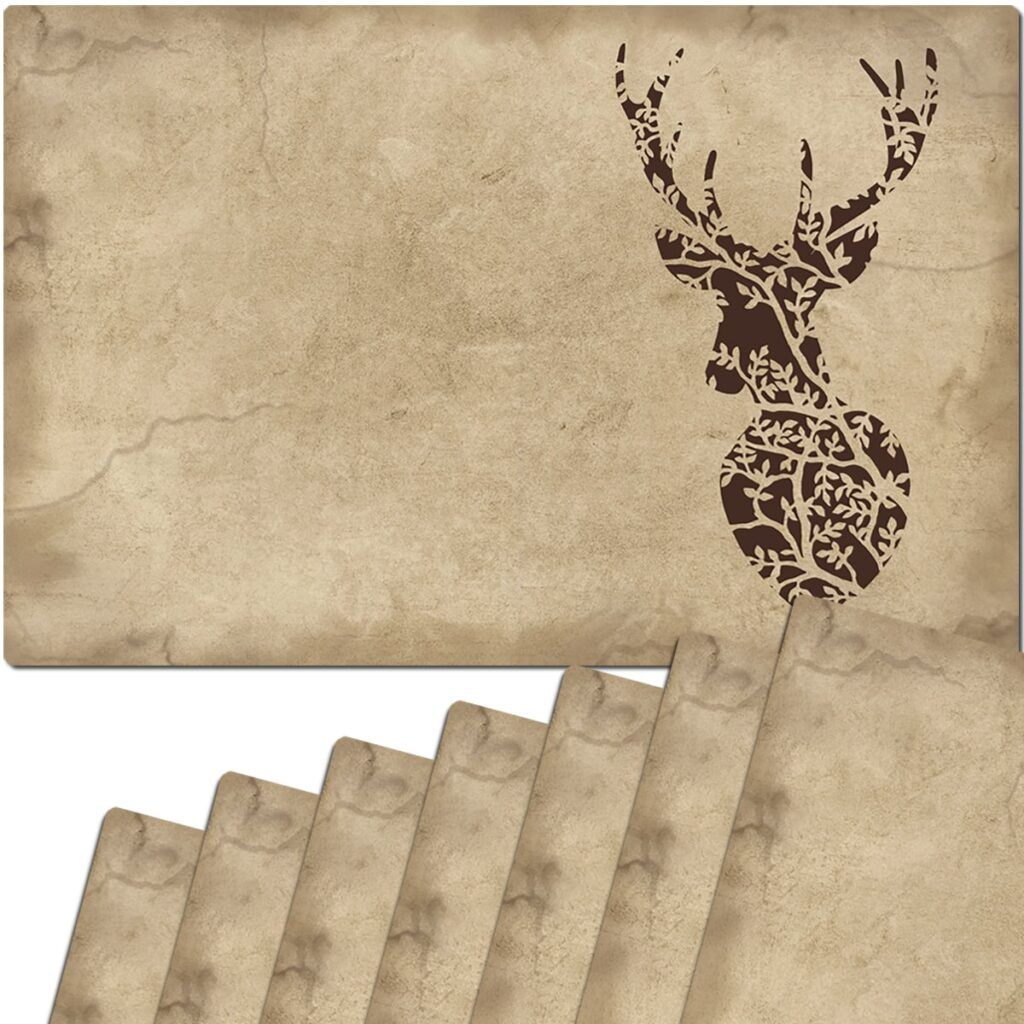 matches21 Tischset Platzset TIERMOTIV Hirsch Silhouette braun 8 Stk abwaschbar 114526 2 1 1