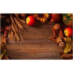 matches21 - Webshop Tischset Platzsets MOTIV abwaschbar Getreide Obst Holzbrett Herbst rot braun 126258 1 1 23