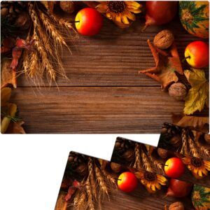 matches21 - Webshop Tischset Platzsets MOTIV abwaschbar Getreide Obst Holzbrett Herbst rot braun 126258 2 1 24