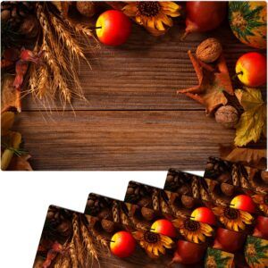 matches21 - Webshop Tischset Platzsets MOTIV abwaschbar Getreide Obst Holzbrett Herbst rot braun 126258 3 1 25