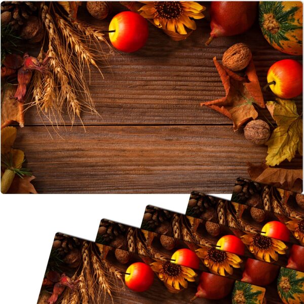 matches21 - Webshop Tischset Platzsets MOTIV abwaschbar Getreide Obst Holzbrett Herbst rot braun 126258 3 1 18