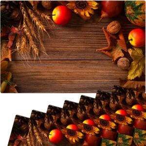 matches21 - Webshop Tischset Platzsets MOTIV abwaschbar Getreide Obst Holzbrett Herbst rot braun 126258 4 1 26