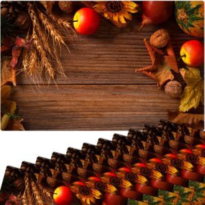 matches21 - Webshop Tischset Platzsets MOTIV abwaschbar Getreide Obst Holzbrett Herbst rot braun 126258 5 1 27