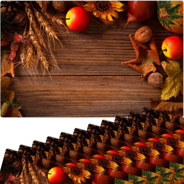 matches21 - Webshop Tischset Platzsets MOTIV abwaschbar Getreide Obst Holzbrett Herbst rot braun 126258 5 1 20