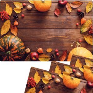 matches21 - Webshop Tischset Platzsets MOTIV abwaschbar Herbstfruechte Kuerbisse Holz braun orange 126264 2 1 24