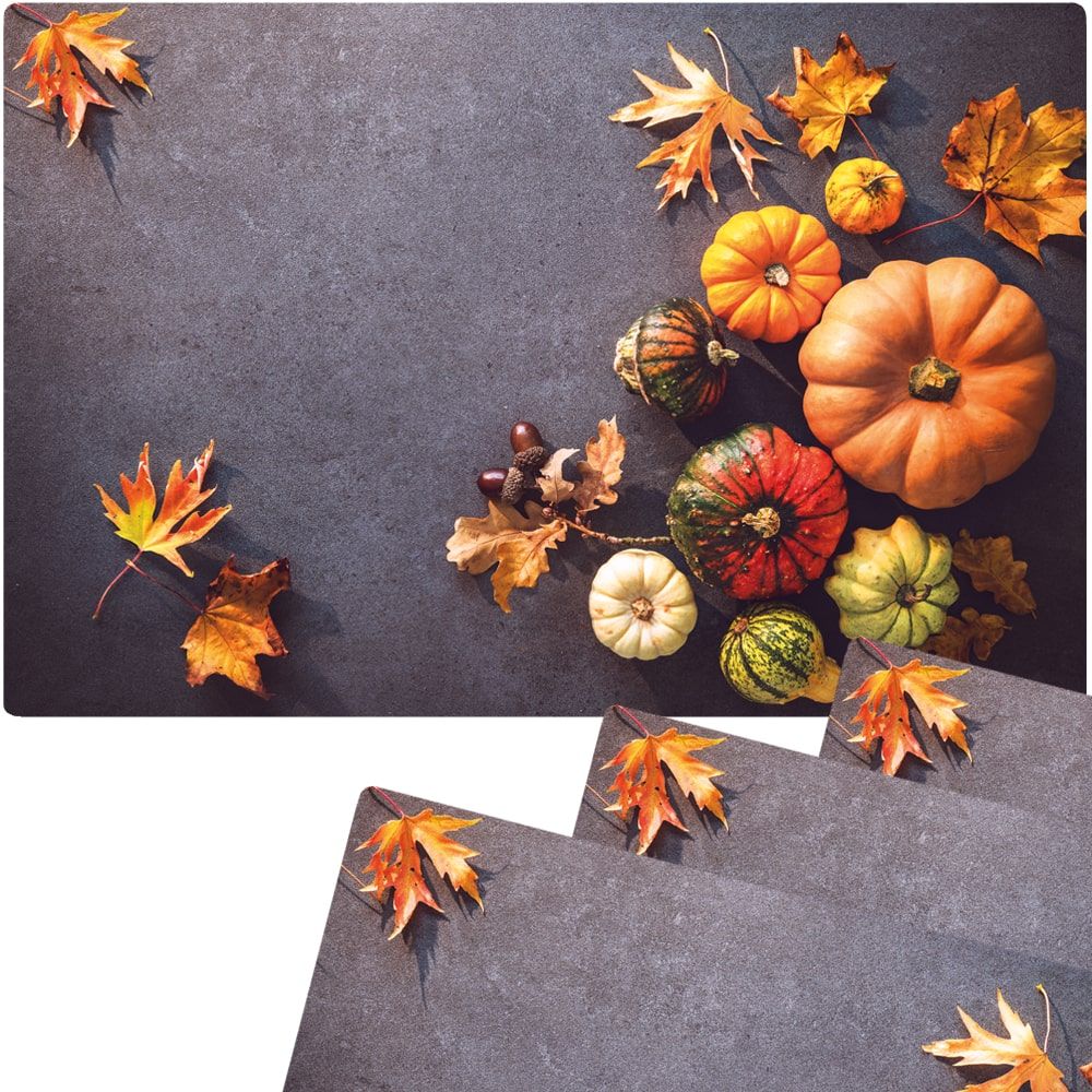 matches21 - Webshop Tischset Platzsets MOTIV abwaschbar Kuerbisse Herbstlaub Herbst Beton bunt 126259 2 1 17