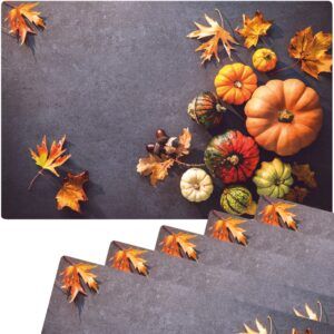 matches21 - Webshop Tischset Platzsets MOTIV abwaschbar Kuerbisse Herbstlaub Herbst Beton bunt 126259 3 1 25