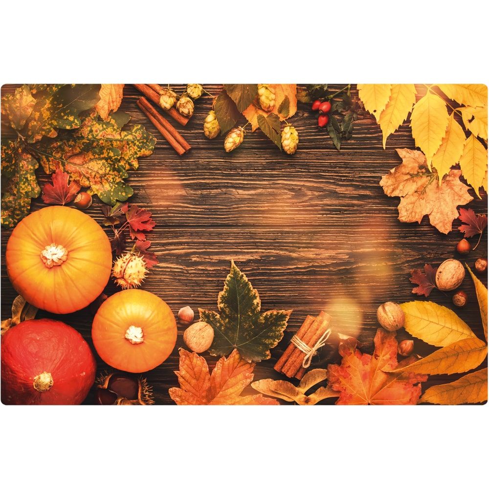matches21 - Webshop Tischset Platzsets MOTIV abwaschbar Kuerbisse Herbstlaub Zimtstangen Holz bunt 126262 1 1 2