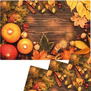 matches21 - Webshop Tischset Platzsets MOTIV abwaschbar Kuerbisse Herbstlaub Zimtstangen Holz bunt 126262 2 1 10