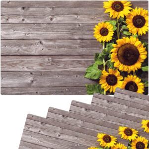 matches21 - Webshop Tischsets MOTIV abwaschbar Sonnenblumen Holz bunt 126419 3 1 22