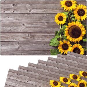 matches21 - Webshop Tischsets MOTIV abwaschbar Sonnenblumen Holz bunt 126419 4 1 23