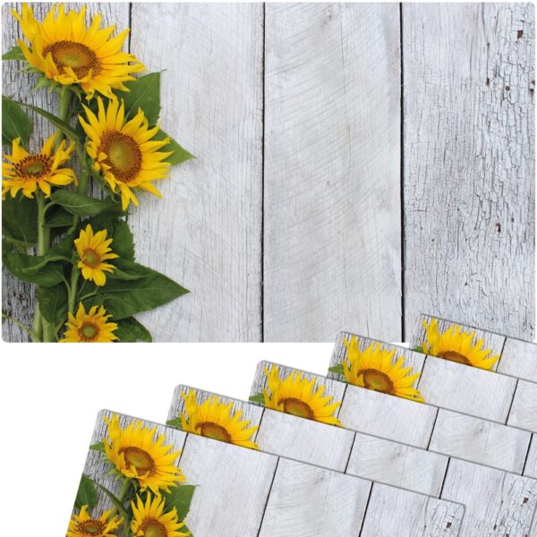 matches21 - Webshop Tischsets MOTIV abwaschbar Sonnenblumen Strauss Holz bunt 126420 2 1 16