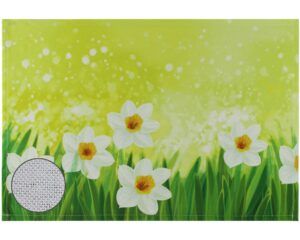 matches21 - Webshop Tischsets Platzsets CLOTH waschbar Ostern Osterglocken Blumen weiss 126335 3 1 20