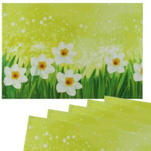 matches21 - Webshop Tischsets Platzsets CLOTH waschbar Ostern Osterglocken Blumen weiss 126335 4 1 19