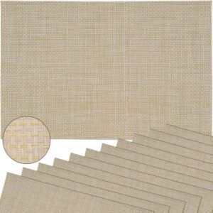 matches21 - Webshop Tischsets Platzsets ELEGANCE beige gewebt 12 Stk abwaschbar 45x30 cm Kunststoff 116570 3 1 5