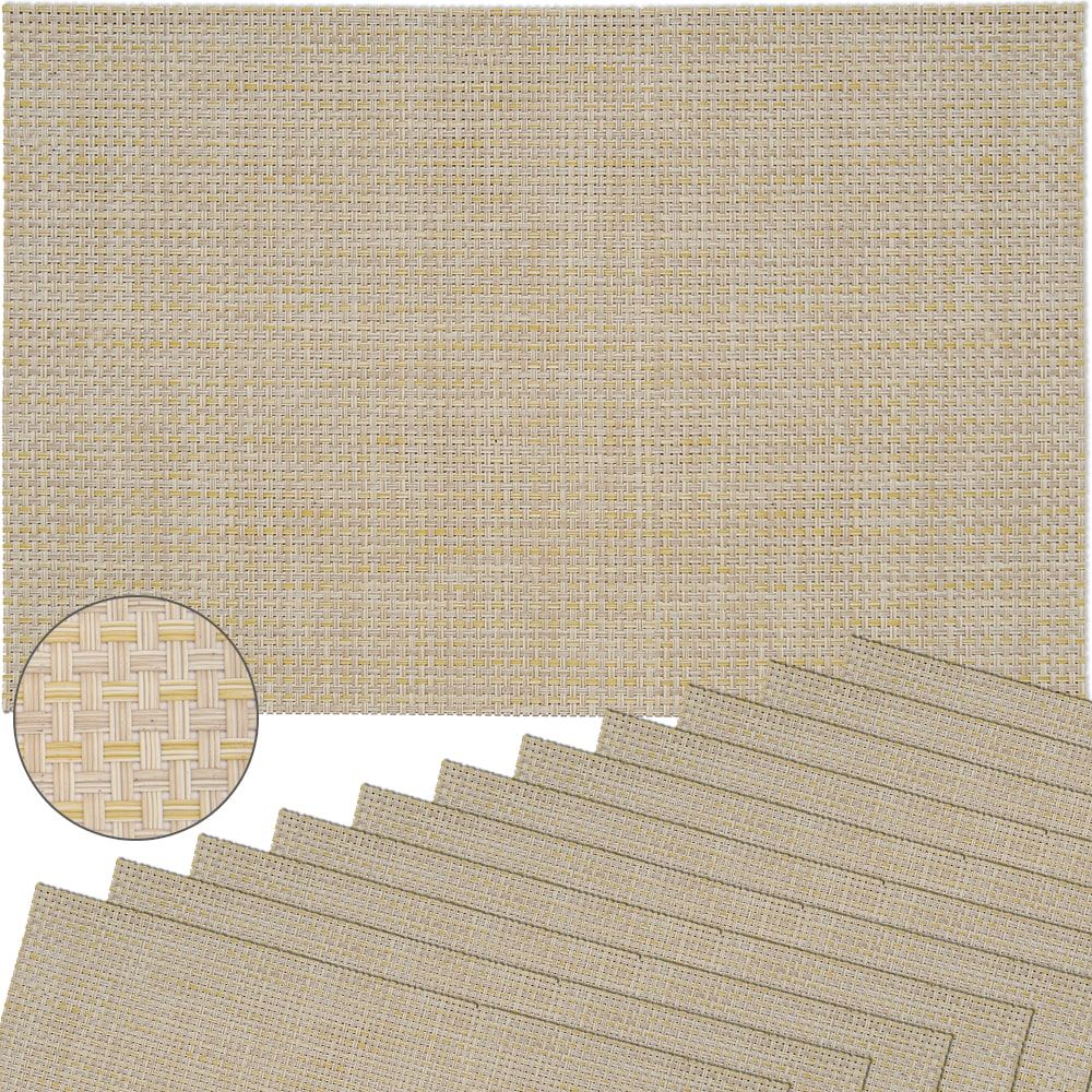 matches21 - Webshop Tischsets Platzsets ELEGANCE beige gewebt 12 Stk abwaschbar 45x30 cm Kunststoff 116570 3 1 1