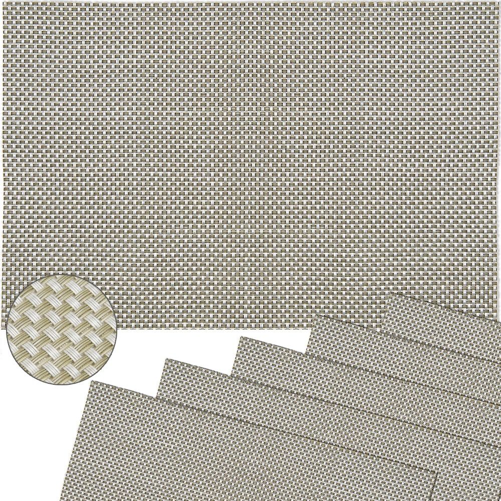 matches21 - Webshop Tischsets Platzsets ELEGANCE silber gewebt 6 Stk abwaschbar 45x30 cm Kunststoff 116572 3 1 1