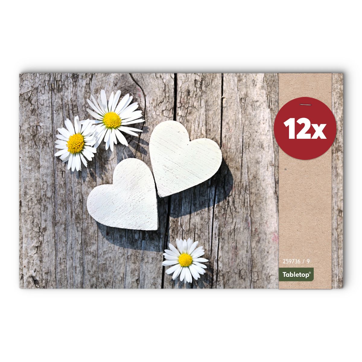 matches21 - Webshop Tischsets Platzsets MOTIV Gaensebluemchen und Holz 12 Stk abwaschbar 108256 2 1 11