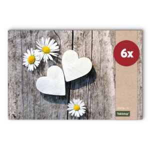 matches21 - Webshop Tischsets Platzsets MOTIV Gaensebluemchen und Holz 6 Stk abwaschbar 108214 2 1 24