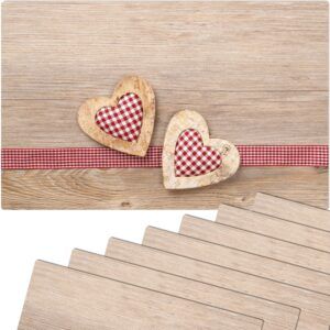 matches21 - Webshop Tischsets Platzsets MOTIV Landhaus Herz und Holz 8 Stk abwaschbar 43 5x28 5 cm 111128 1 10