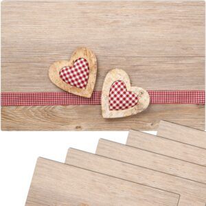 matches21 - Webshop Tischsets Platzsets MOTIV Landhaus Herzen und Holz 6 Stk abwaschbar 43 5x28 5 cm 111127 1 1 22