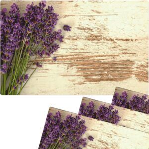 matches21 - Webshop Tischsets Platzsets MOTIV Lavendel Blueten auf Holz weiss Vintage 4 Stk Abwaschbar 116169 1 25