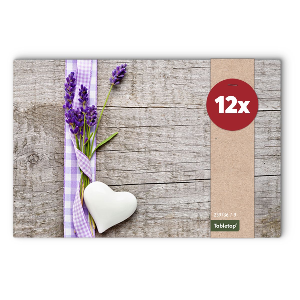 matches21 - Webshop Tischsets Platzsets MOTIV Lavendel Holzbrett 12 Stk abwaschbar 43 5x28 5 cm 108254 2 1 32