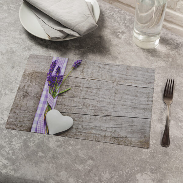 matches21 - Webshop Tischsets Platzsets MOTIV Lavendel Holzbrett 12 Stk abwaschbar 43 5x28 5 cm 108254 6 1 6