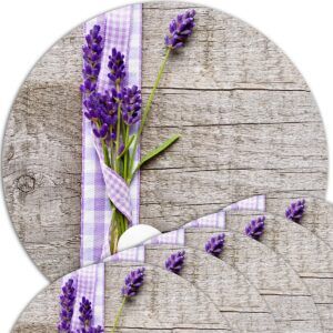 matches21 - Webshop Tischsets Platzsets MOTIV Lavendel auf Holzbrett 6 Stk abwaschbar rund 38 cm 111087 1 19