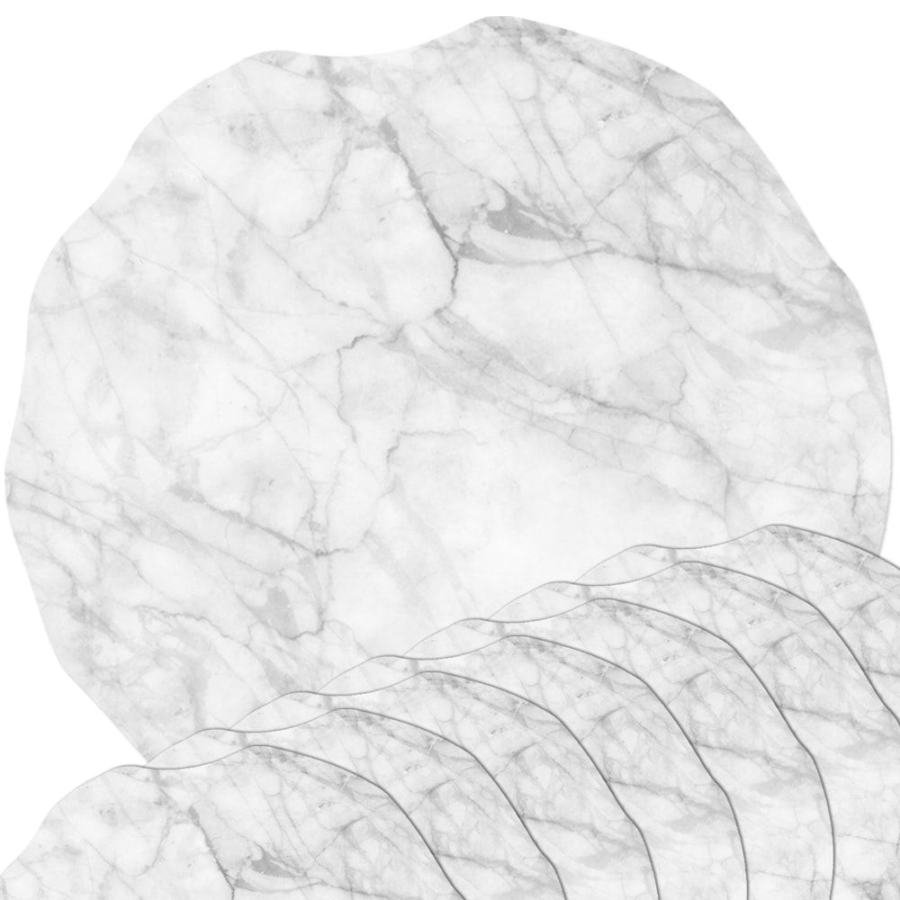 matches21 - Webshop Tischsets Platzsets MOTIV Steinoptik Marmor weiss 8 Stk abwaschbar 38 cm 120610 1 1
