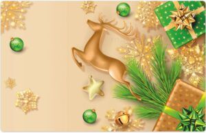 matches21 - Webshop Tischsets Platzsets MOTIV Weihnachten Hirsch Sterne gold gruen 4 Stk Abwaschbar 119046 2 1 4
