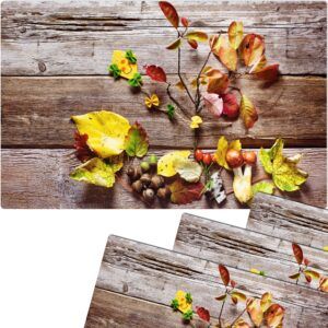 matches21 - Webshop Tischsets Platzsets MOTIV abwaschbar Blaetter Laub Herbst Holzbrett Holz Herbst 126257 2 1 24