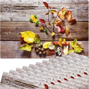 matches21 - Webshop Tischsets Platzsets MOTIV abwaschbar Blaetter Laub Herbst Holzbrett Holz Herbst 126257 5 1 27