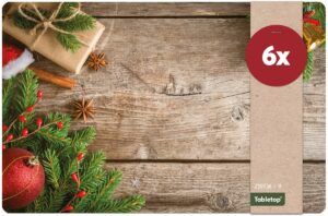 matches21 - Webshop Tischsets Platzsets MOTIV abwaschbar Geschenk Zweige und Holzbrett 126248 10 1 13